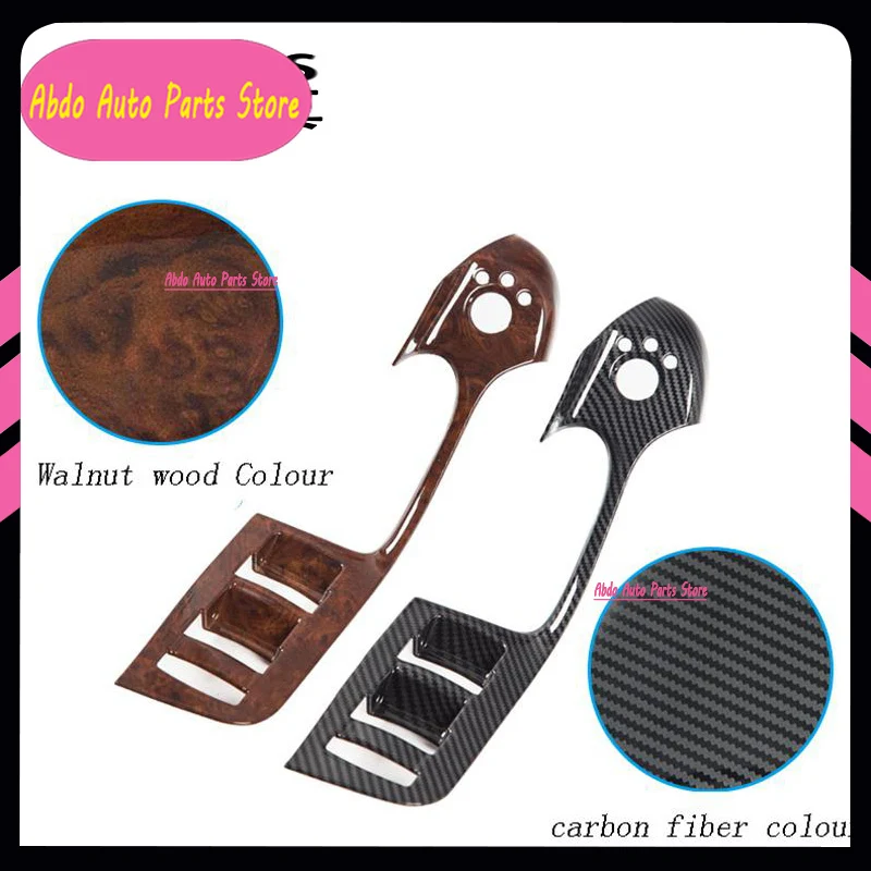 Abdo For Audi A6 C6 Carbon Fiber Window Glass Lifting Buttons Frame Cover Trim Car Styling Door Armrest Panel Decoration Decals