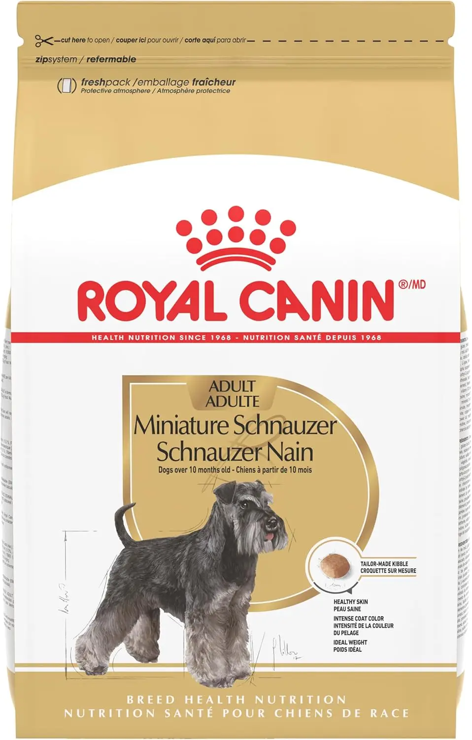 

Сухой корм для взрослых собак породы миниатюрный шнауцер Canin Breed Health Nutrition, 10 фунтов (10-фунтовый мешок)