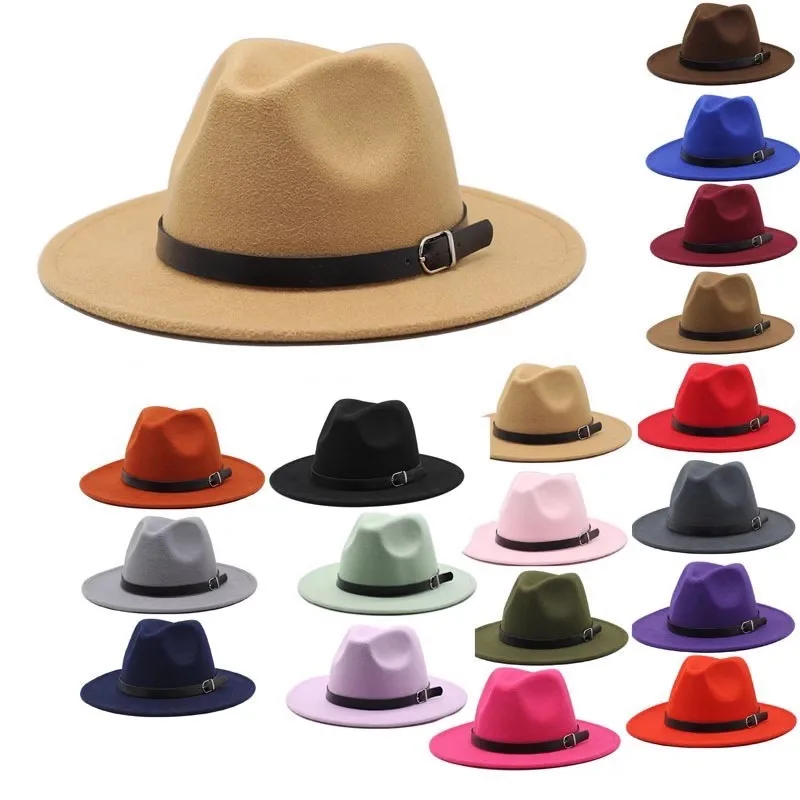 1 Stück Modische Herren-Fedora Damen-Mode-Jazzhut Sommer Frühling Schwarze Wollmischung Mütze Outdoor Freizeithut