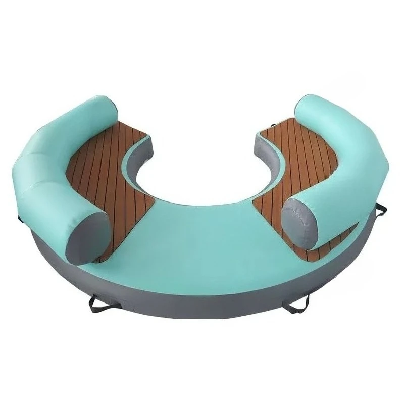 Summer Inflatable Water Floating Chair Ring Swimming Platform with EVA Teak for Water Amusement Equipment