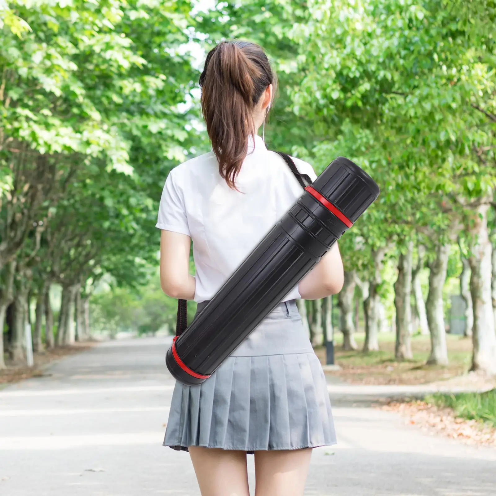 Tubo de armazenamento telescópico de plástico, suporte ajustável para pôster, desenho multifuncional, tubo de transporte, arte extensível, envio postal