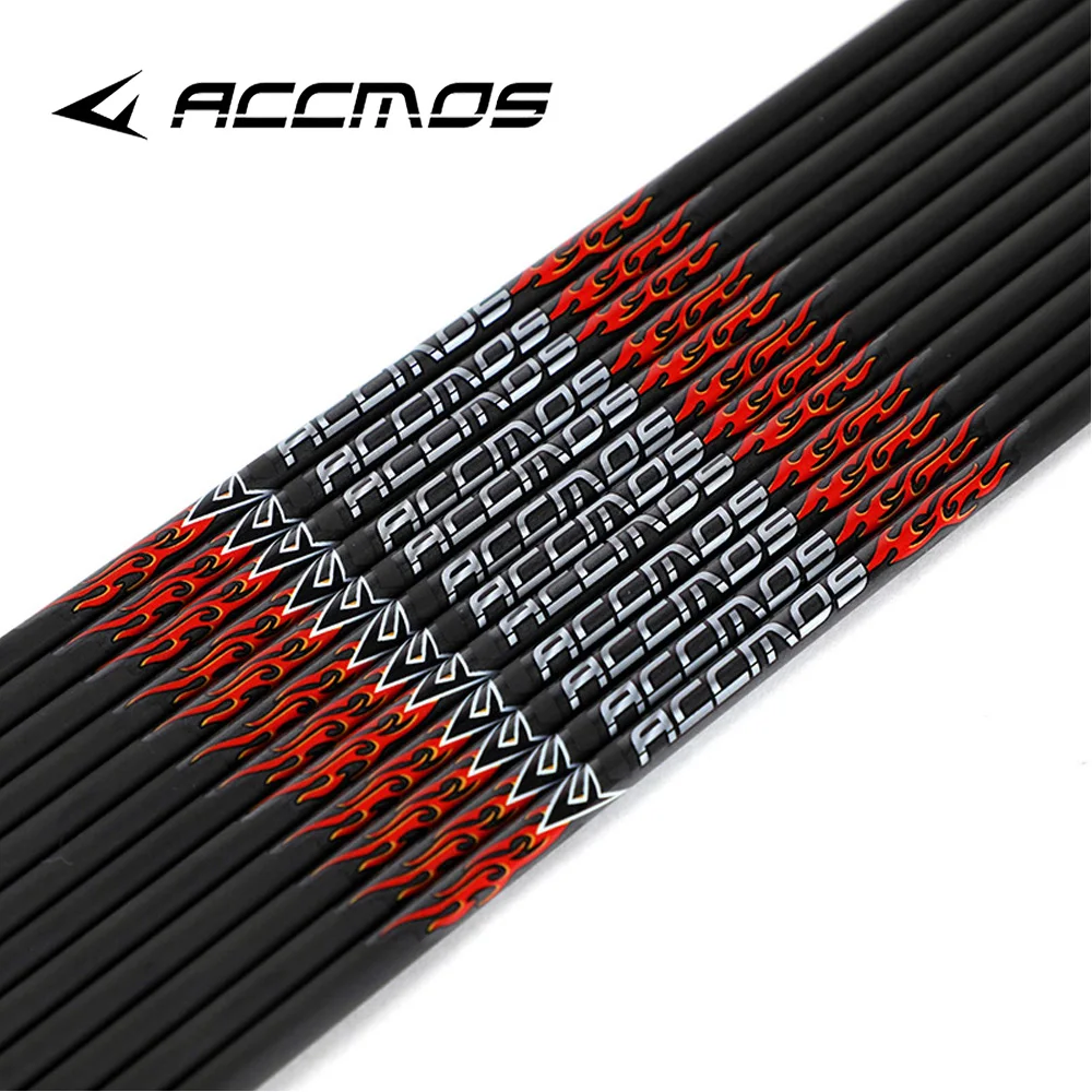 ACCMOS Arrow Shaft ID 6.2/4.2mm Pure Carbon Shaft 32inch For Bow Archery Hunting Shooting Straightness: +/- .0.001