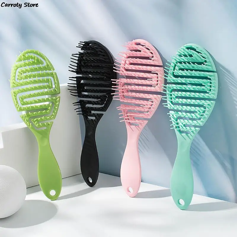 Wet Brush Pro Flex Dry ,Curved Comb, Massage Comb Fluffy Shape, Ribs Curling Comb,Can Be Used On Wet Hair For Easy Detangling