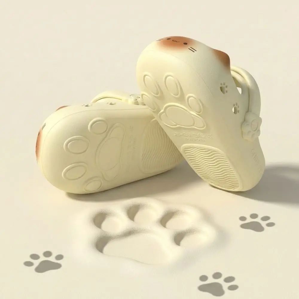 Adorable Waterproof Cat Slippers Bottom Cat Paw Anti Slip Cat Paw Slippers Closed Toe Soft Bottom Ladies Slippers Outdoor Indoor view 4