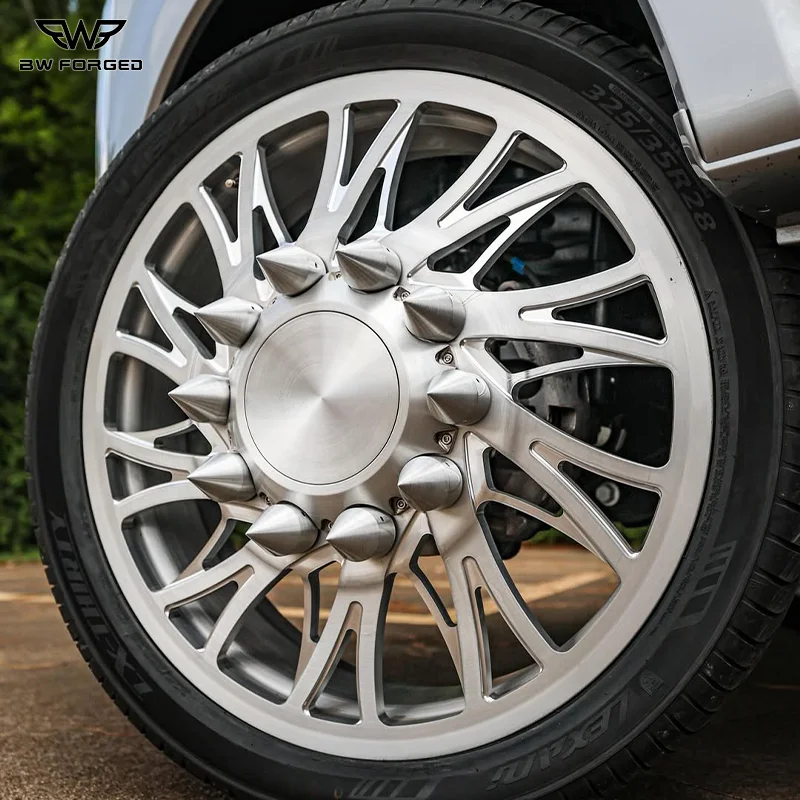 

BW for Forged Custom Forged Off-Road Wheel Gloss Black Spiked Center Cap Multi-Spoke Alloy Wheel 10x225 Dually Wheels 8x6.5 24in