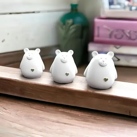 3D 귀여운 작은 곰 사랑 촛불 실리콘 금형 DIY 석고 장식 장식 수지 금형 홈 데스크탑 수공예품