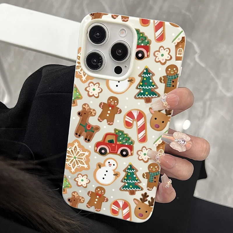 Custodia per telefono Gingerbreadman di Natale per iPhone 17 Air 16 14 13 12 11 Pro Max 14 Plus Custodia morbida in TPU per custodie iPhone 16E 15 Pro