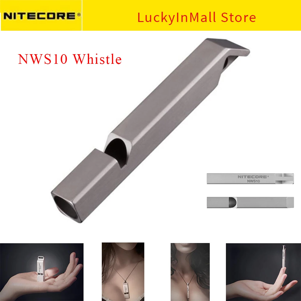 

NITECORE NWS10 120dB Alloy Lightweight Survival Whistle Emergency Adventure Alarm Training Whistle Bird Pigeon Dog Hunt