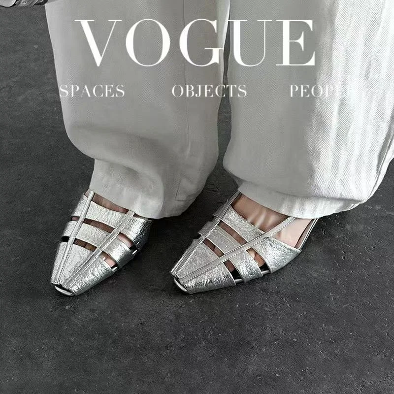 2026 new summer women sandals natural leather 22-25cm cowhide+sheepskin+pigskin square toe cross-strap back-buckle women shoes