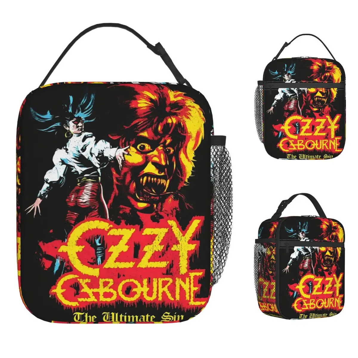 

Black Sabbath And Ozzy Osbourne Rock Band Lunch Bag Lunch Box Picnic Thermal Tote Handbags For Women Oxford Print Cooler Bag