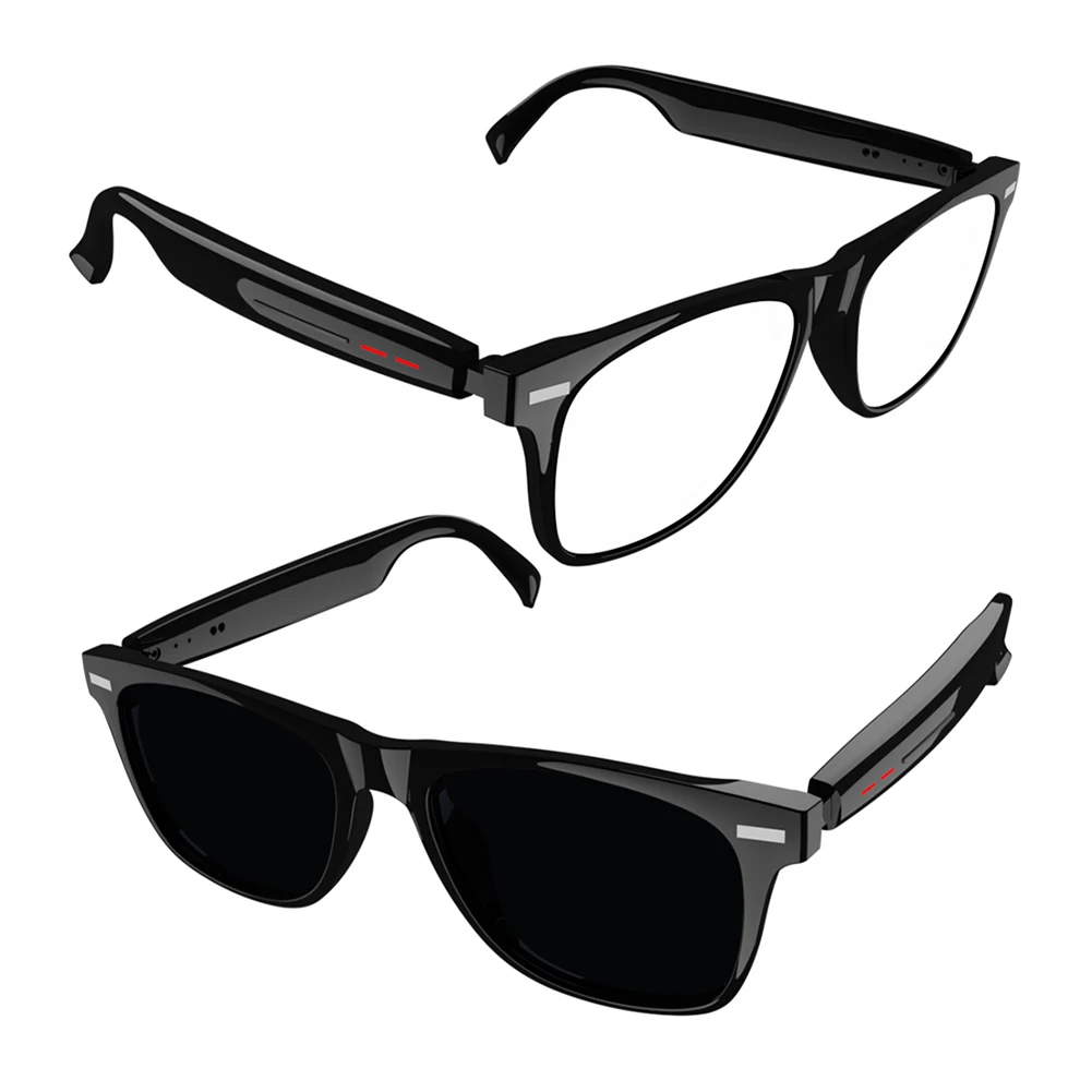 Gafas inteligentes con Bluetooth, llamada, música, cámara remota, micrófono estéreo, gafas de sol táctiles para hombres con cámara, micrófono y altavoces con sonido de oreja abierta