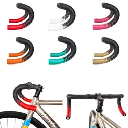 Road handlebar tape anti-slip shock absorption two-color dead fly bicycle curved handlebar leather breathable handlebar tape