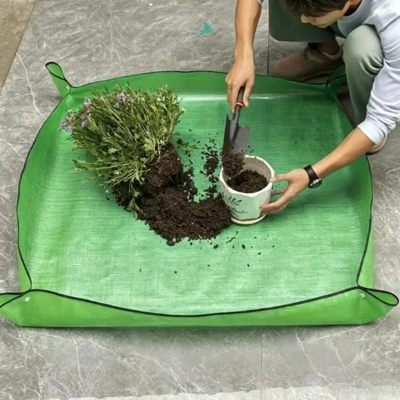Waterproof Plant Repotting Mat Foldable Square Gardening Transplanting Pad Anti-Dirty Potting Mat Garden Accessories