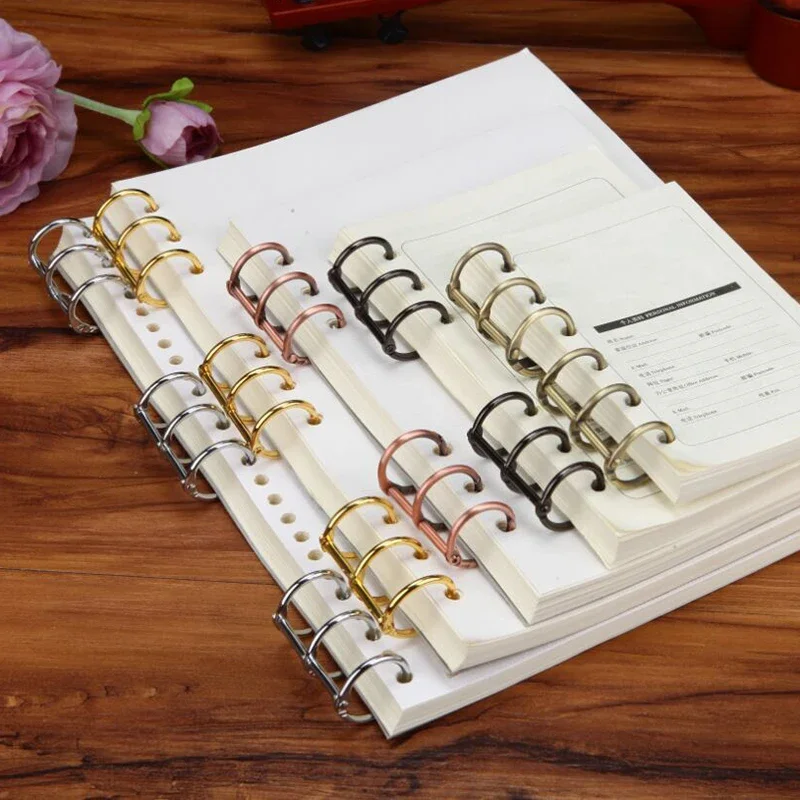 2PCS Ring Binder Clips Detachable Buckle Loose-leaf Binder 3 Rings Metal Binding Clips Office School Supplies