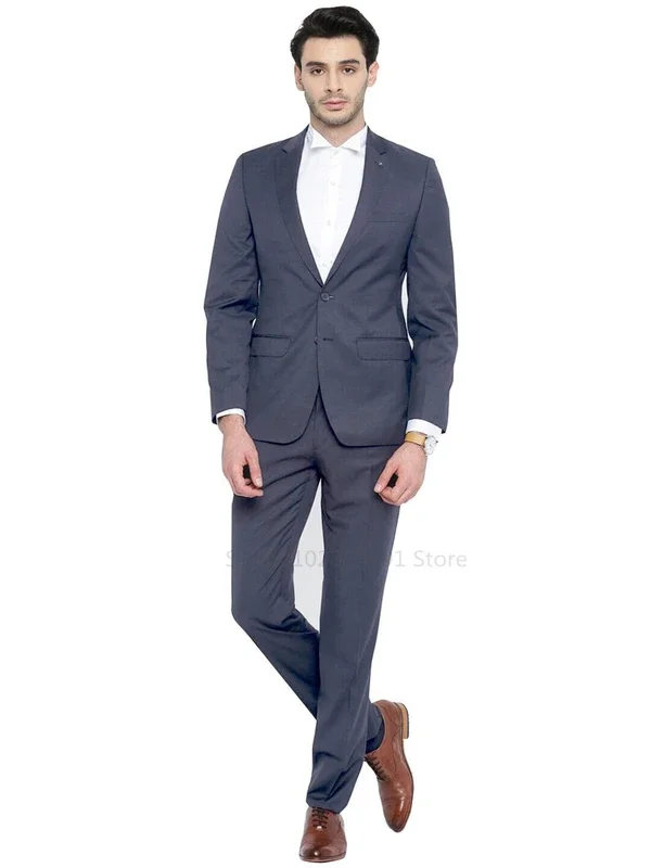 2-częściowe eleganckie smokingi ślubne garnitury Slim Fit pan młody dla mężczyzn garnitur pana młodego męski formalny biznes (kurtka + spodnie)