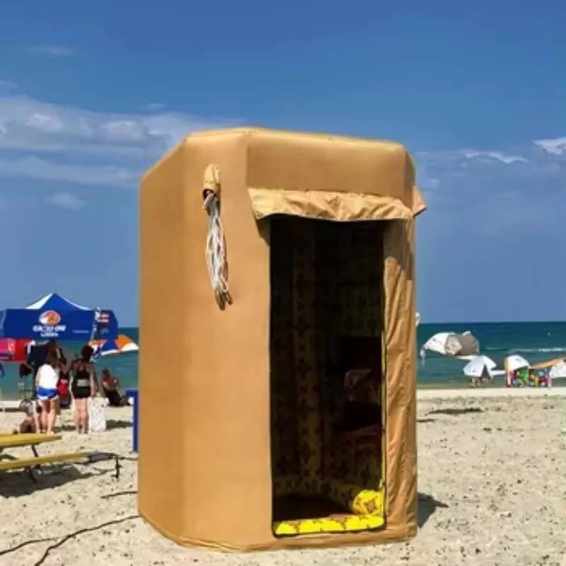 

2025 Middle East Portable Mobile Outdoor Toilet Inflatable Tent Square Oxford Cloth Printed Rainproof Shade