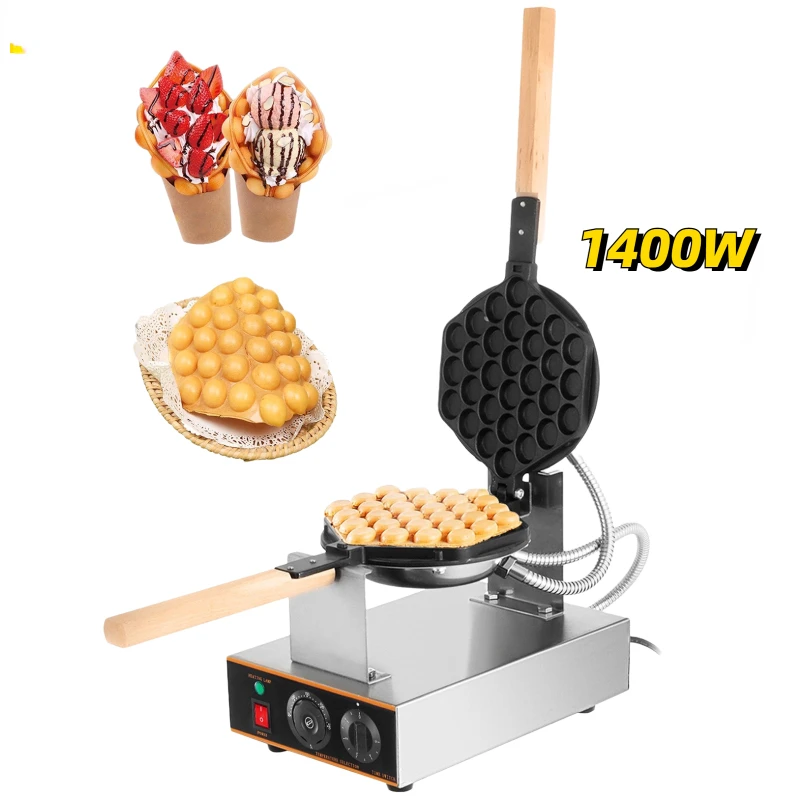 

Egg Bubble Waffle Maker 1400W Commercial Electric Nonstick Cake Baking Pan Eggettes Puff Home Kitchen Cooking Appliance