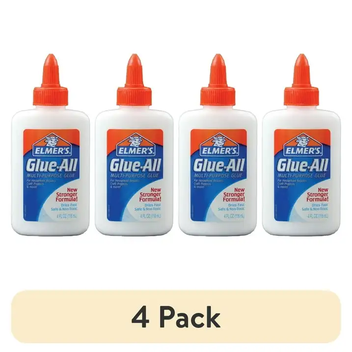 (4 pack) Elmer's Glue-All Multi-Purpose Liquid Glue, Extra Strong, 4 oz., Great for Making Slime, 1 Count