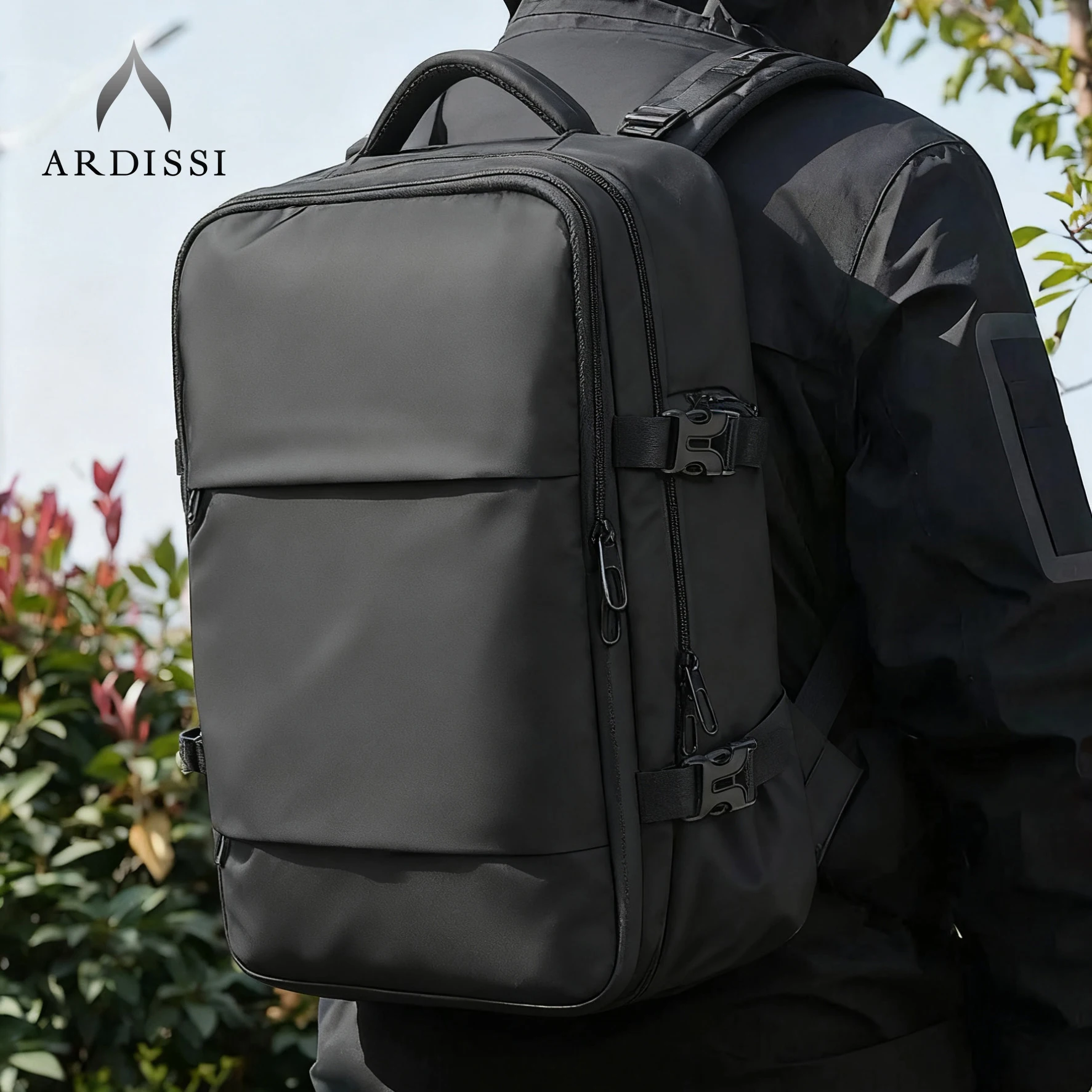 

ARDISSI All-in-One Men's Travel Backpack: Large Capacity Laptop Business Backpack with Expandable Compartment