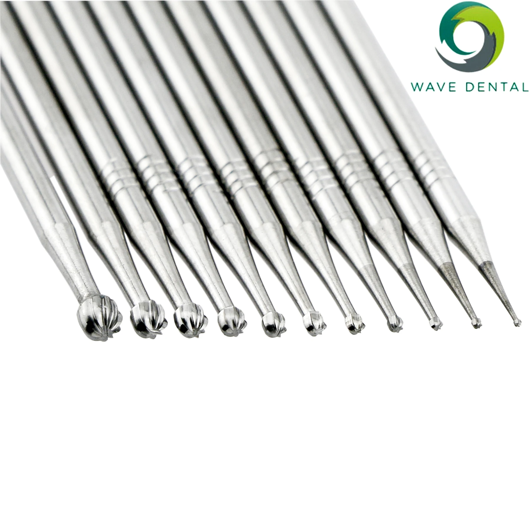 WAVE Dental Carbide Burs Low Speed HP Dental Bur Round Head Tungsten Steel Dentistry Drills 5Pcs/Pack