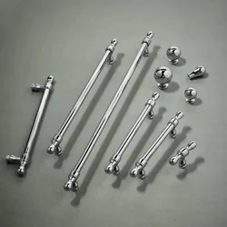 Nordic Chromed Brass Furniture Handles Luxury Bright Silver Handles for Cabinets and Drawers Kitchen Useful Accessories