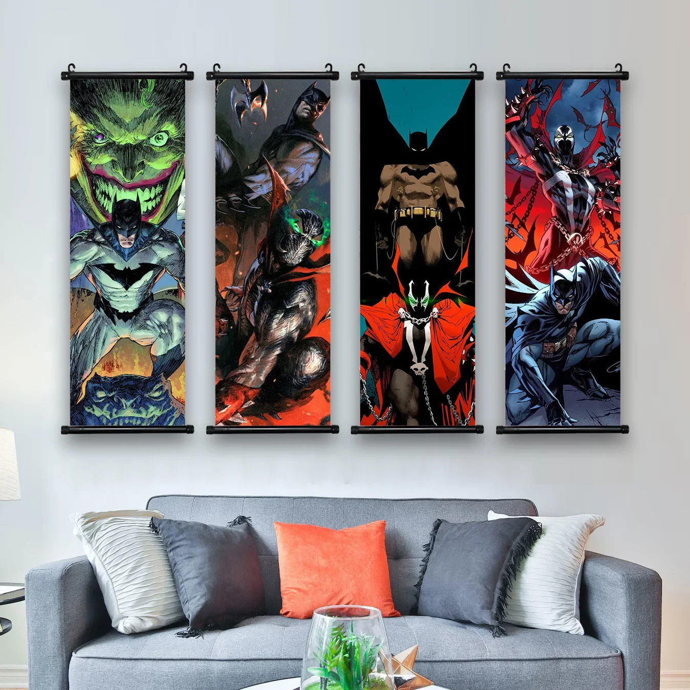 DC Batman Movie Poster Decor Wall Artwork Superman Canvas Painting Picture Print Hanging Scroll Wallpaper Home Decoration Art