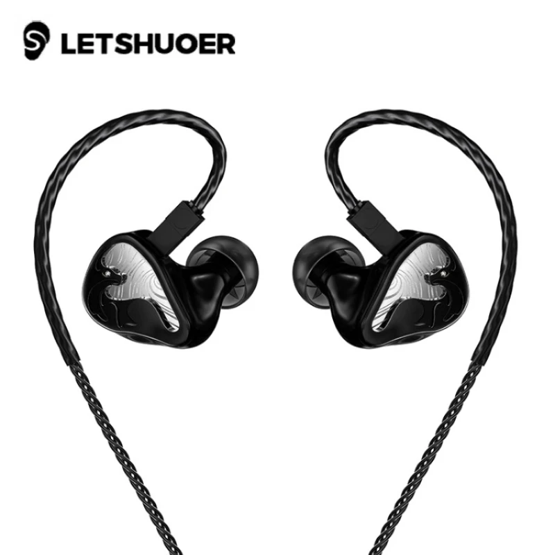 LETSHUOER Mystic 8 wired Earphone HiFi  in-ear IEM 8BA Drivers, High Fidelity, High Resolution monitor Silver plated cable 4.4mm