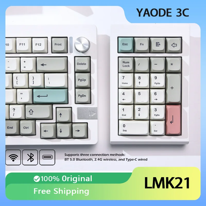 

ZUOYA LMK21 Wireless Bluetooth Keyboard Kit Numeric Mini Keypad 3Mode 21Key VIA Programmable Gasket Hot Swap for E-sport/Mac/Win