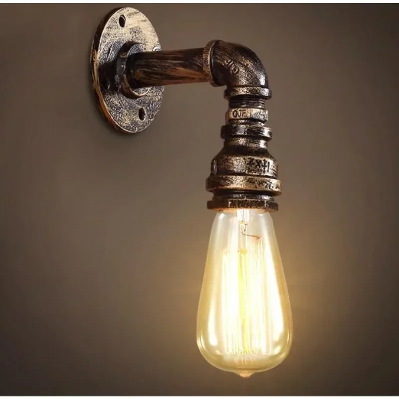 Loft Style American Industrial Retro Iron Bedroom Wall Light Coffee Shop Decoration Light Restaurant Wall Light Free Shipping