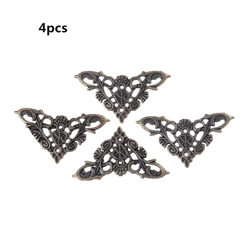 4Pcs Vintage Metal Book Corner Protector Box Book Scrapbook Album Corner Decorative Protector Cover