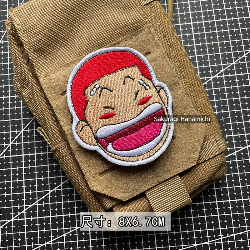 Anime Embroidery Patches Slam Dunk Sakuragi Hanamichi Power Forward Simple Minded DIY Badge for Vest Bag Cute Japanese Manga