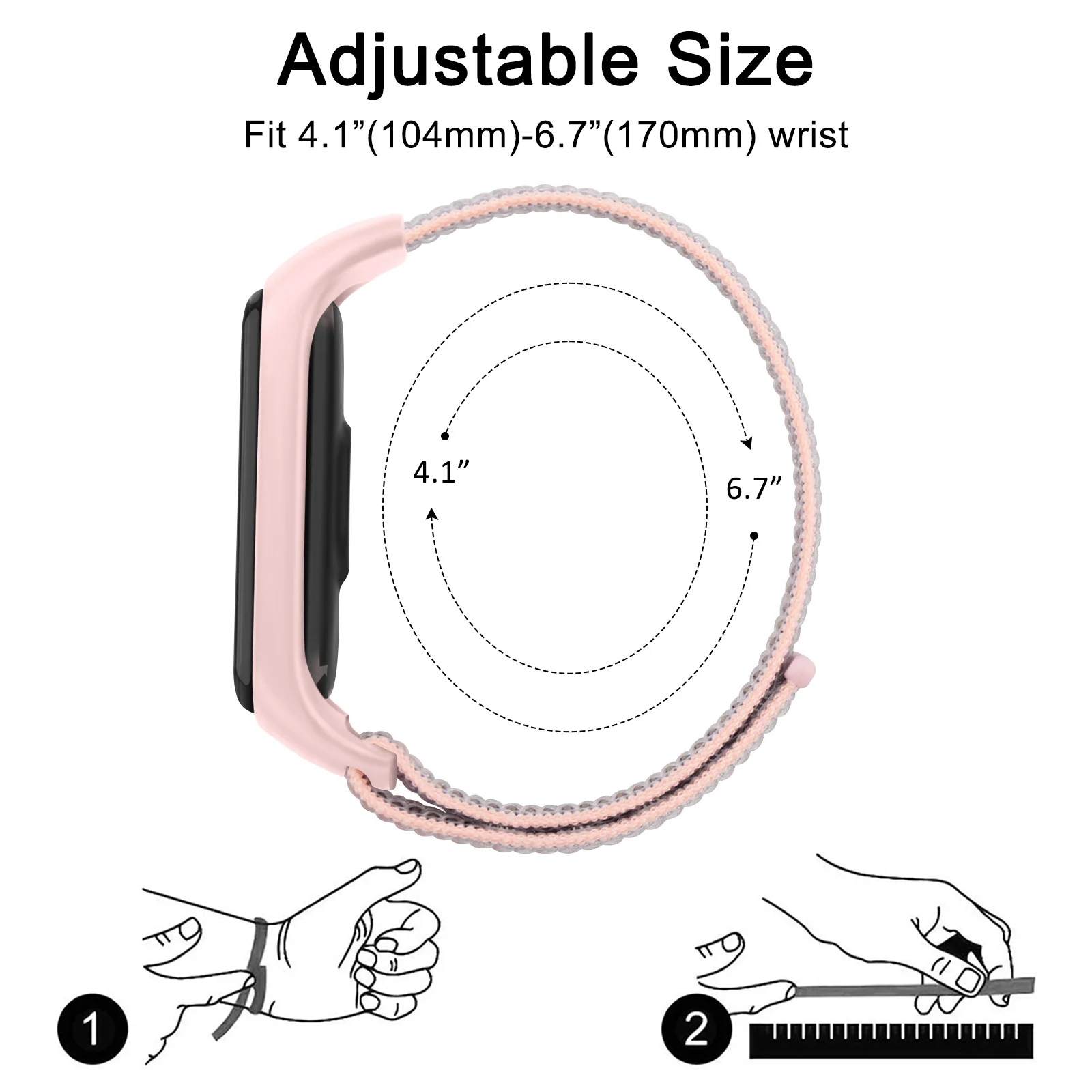 Nylon Strap For Xiaomi Mi Band 6 5 4 3 2 1 Bracelet Sport loop Watch Belt For Xiaomi Mi Band 6 5 4 3 2 Strap Wristband Watchband