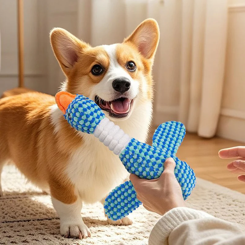 Brinquedo de Pelúcia Vocalizante de Ganso Selvagem para Cães, Mordedor para Dentição, Boneco de Pelúcia para Aliviar o Tédio, Produto Universal para Cães Pequenos
