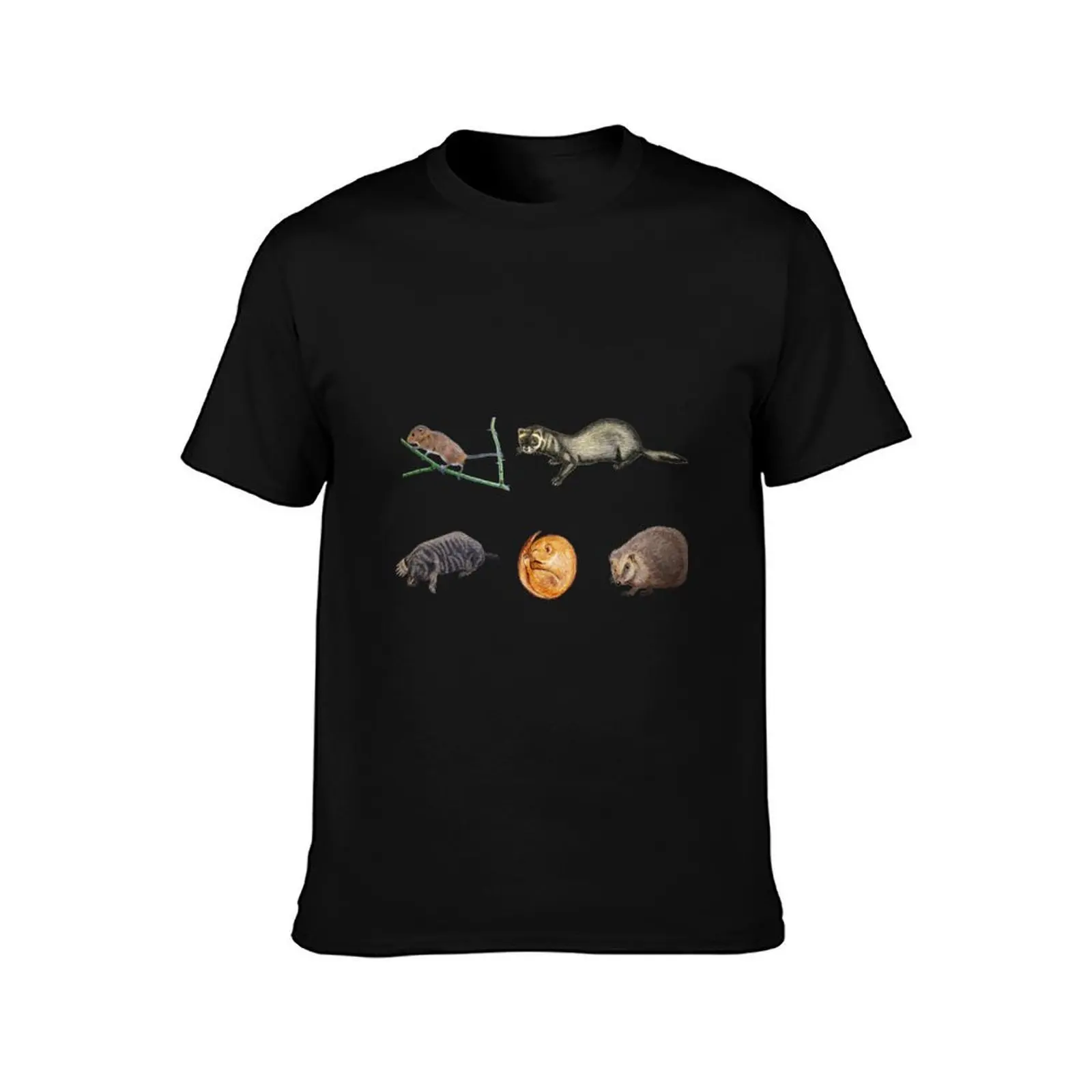 Land Mammals T-Shirt Summer Casual Cotton Tee Oversized Streetwear Tops Vintage Graphic Print Loose Fit Short Sleeve