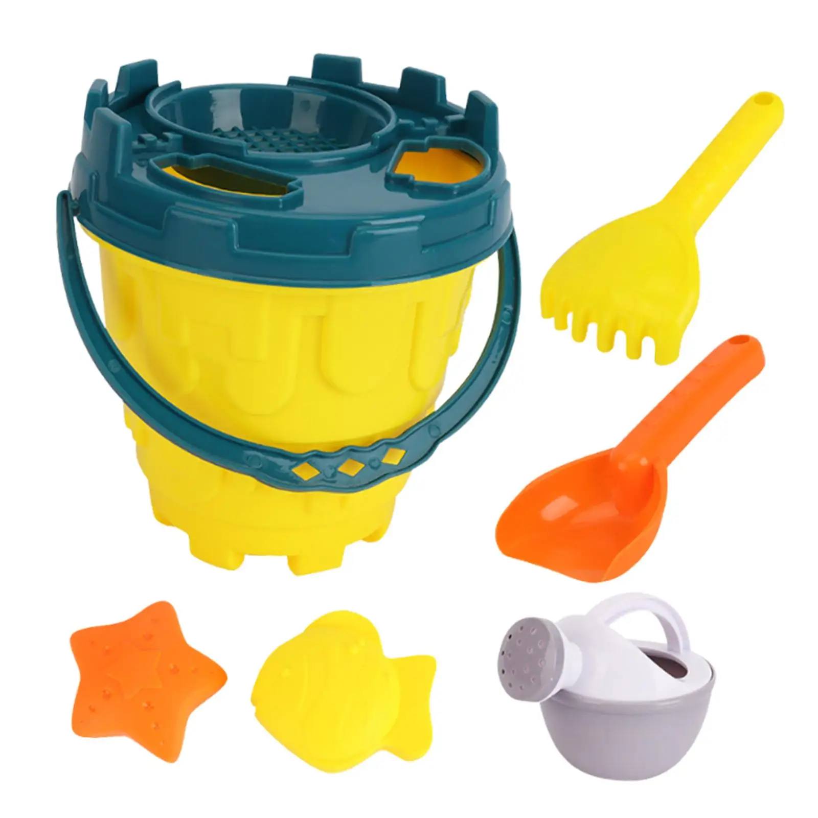 Kids Beach Toy Set Sand Toys Portable Birthday Gifts Bucket Spade Rake Sand Digging Tools for Children Travel Outdoor Summer