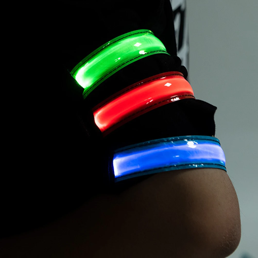 

2 Pcs Luminous Armband Wristband Rechargeable Glowing Night Running Strap Sports Ring Supply Nylon Safety Bracelet