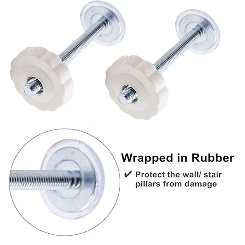 4 ชิ้น/แพ็คแกนเหล็กสกรู Bolt NUT บันได Fix สัตว์เลี้ยงเด็กความปลอดภัยทนทาน Gate Bar ติดตั้งในครัวเรือน Secure อุปกรณ์เสริม