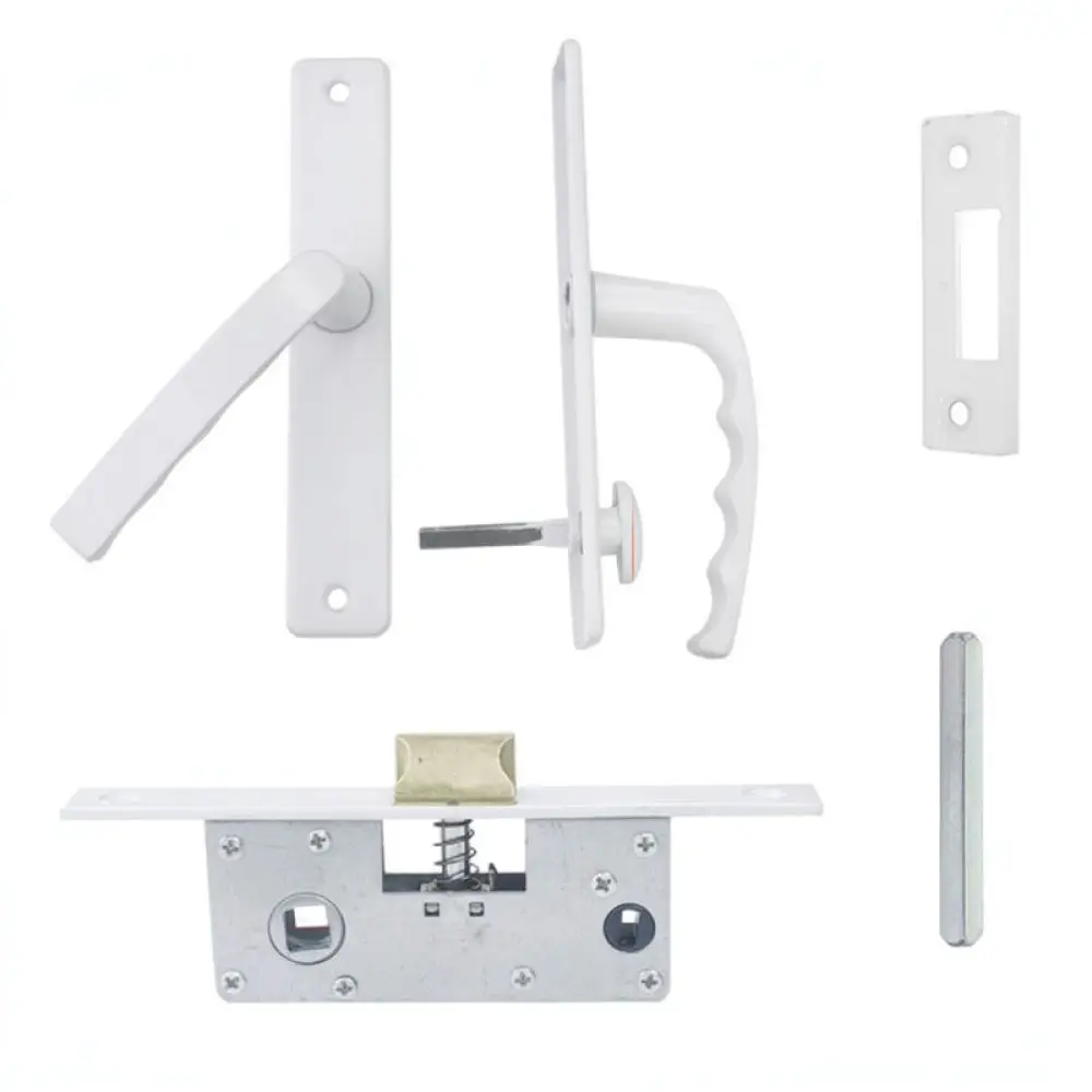 Durable Door Handle Lock For PVC Plastic Steel Doors White Modern Style Bathroom Toilet Latch Reliable Hardware
