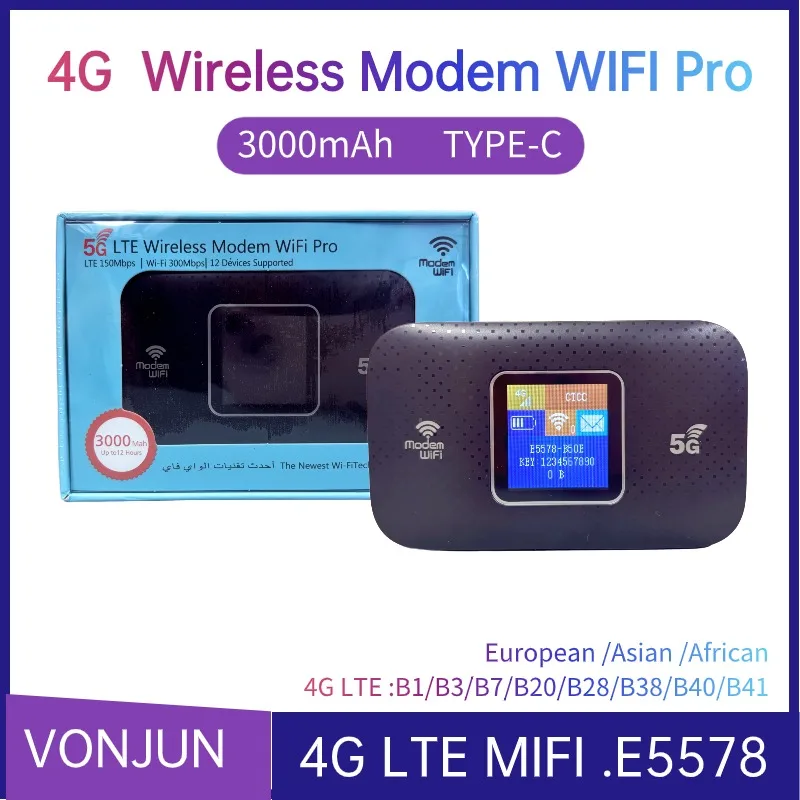 4G LTE Wireless Router with Sim Card Slot Mobile WiFi Hotspot Type-C E5578