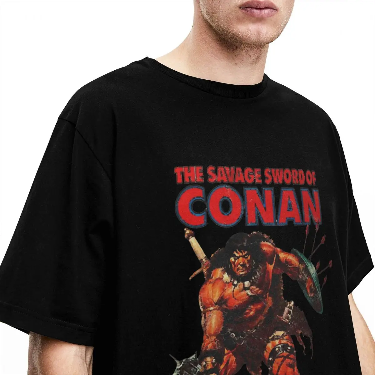 Savage Sword Of Conan CONAN THE BARBARIAN Merchandise Shirt for Men Women Vintage Cotton All Seasons Tops