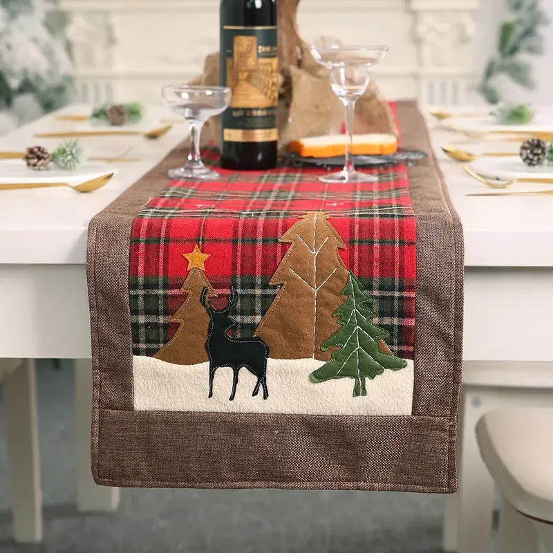 

1pc, Plaid Appliqué Table Runner