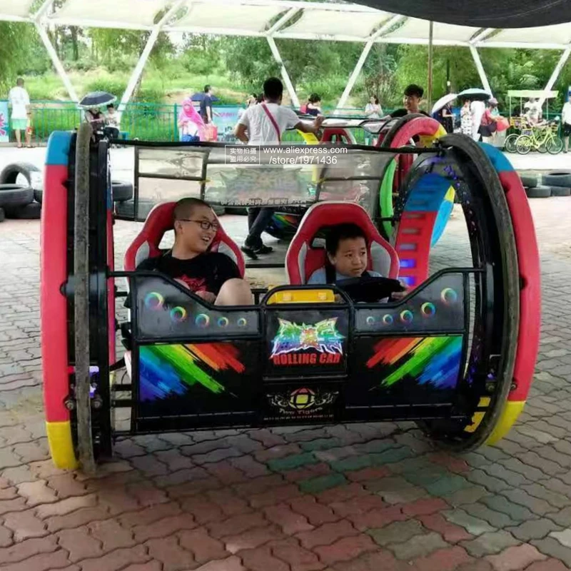 Cheap Price 360 Degree Rotating 2 Wheels Balance Rolling Car Adult Kids Rides Outdoor Amusement Equipment Arcade Game Machine