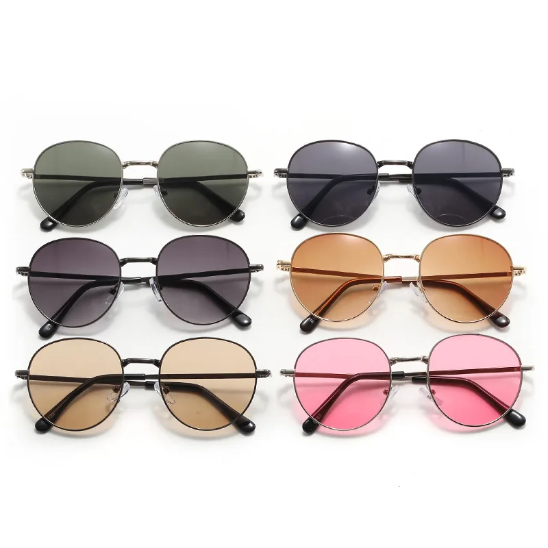 2025, neue gerade Metall-Sonnenbrille für Jungen und Mädchen, kleine ovale Kinderbrille für Babys
