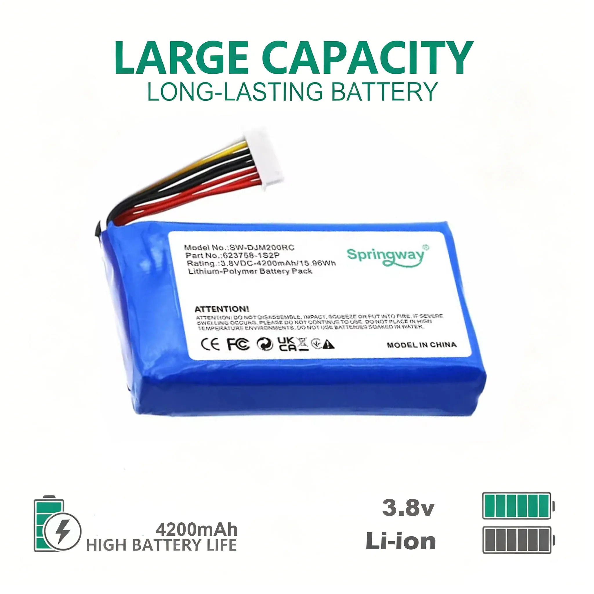 3.8V/4200mAh Drones Remote Controller Battery  623758-1S2P for DJI Mavic 2 Pro