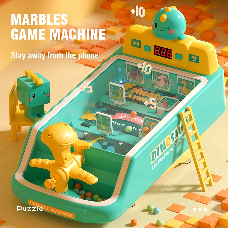 Children\'s Marbles Machine Toys Pinball Shooting Party Game Marble Shooting Tabletop Toy Music and Light Educational Toy for Kid