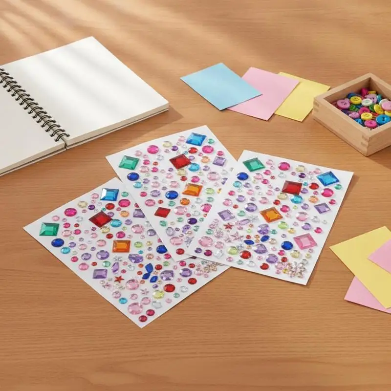 [J] Self-Adhesive Rhinestone Stickers Colorful Crystal Jewel Stickers Crafts Scrapbooking Phone Case Card Making Nail Art Decor