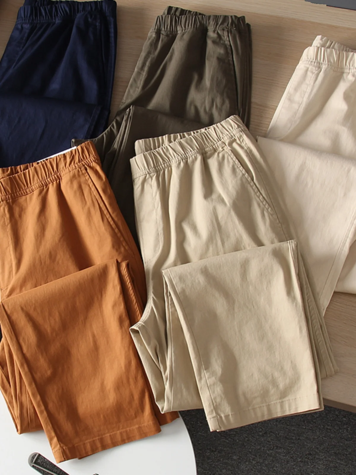 

Youthful Energy Men's Loose Fit Straight Leg Casual Trousers Summer New Arrival Water Wa Cotton Long Pants Trendy Spor