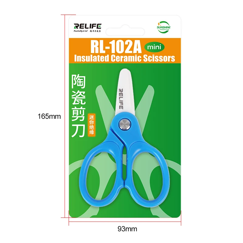 Relife Mini Insulated Anti-static Safety Ceramic Blue Scissors High Temperature Resistant Mobile Phone Battery Cable DIY Tool