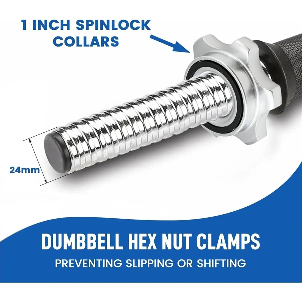 1 Inch Collars Anti-Slip Dumbbell Hex Nut Clamps Secure Screw Collars 4pcs