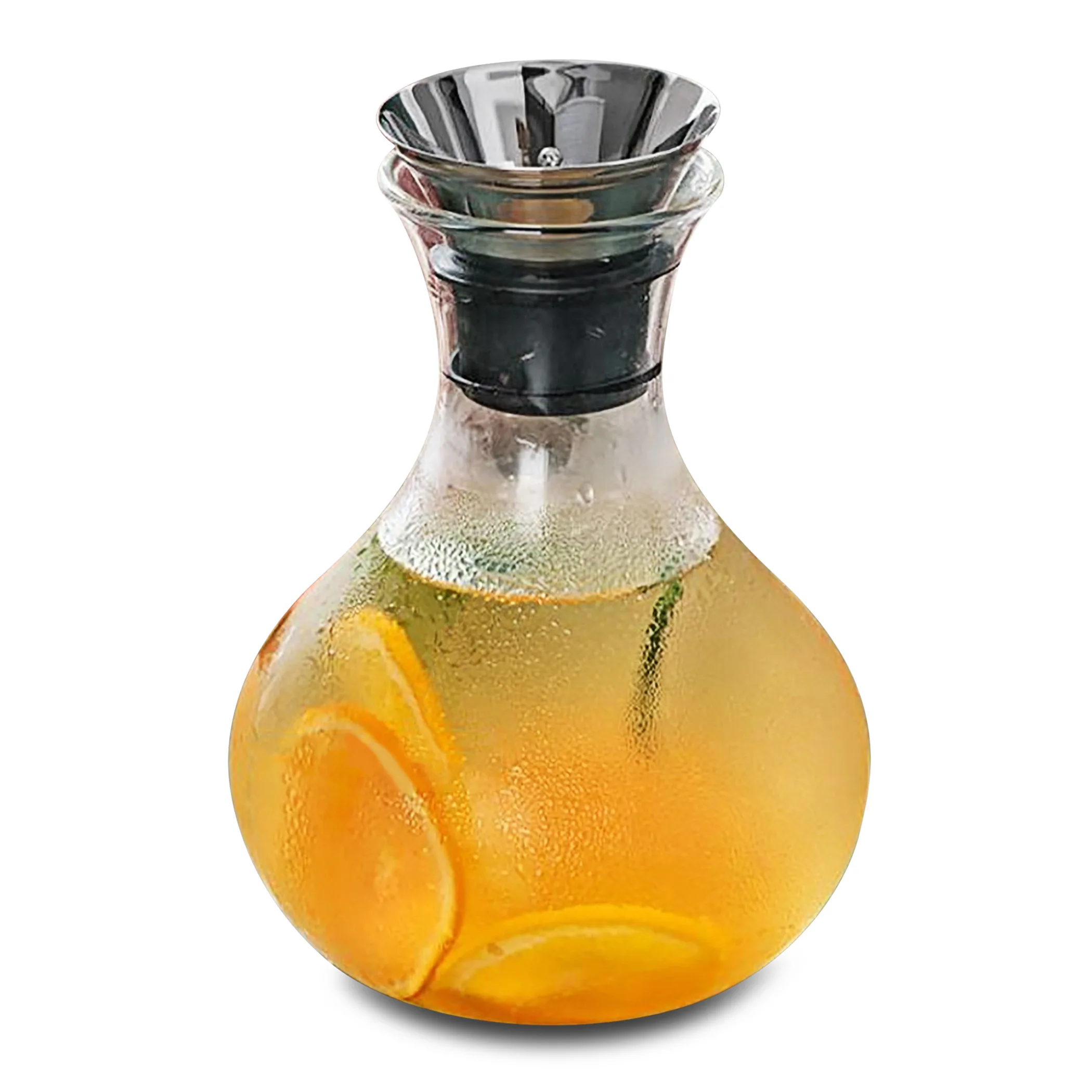 

Round Shapes Heat Resistant Glass Flower Tea Pot Water Juice Bottle with Food Grade Cork Lid